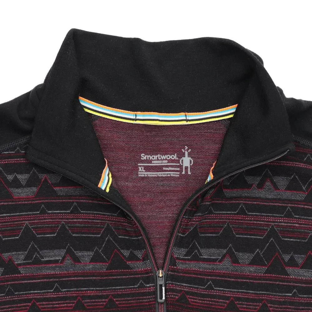 Smartwool Merino 250 Baselayer 1/4 Zip Shirt Sweater Men's XL Black/Red - Picture 1 of 11